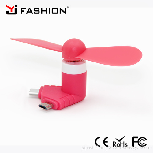 Yijiashishang 2 in 1 mini fan for iphone 5/6/7 newest designed otg usb mini fan for import mobile phone accessory